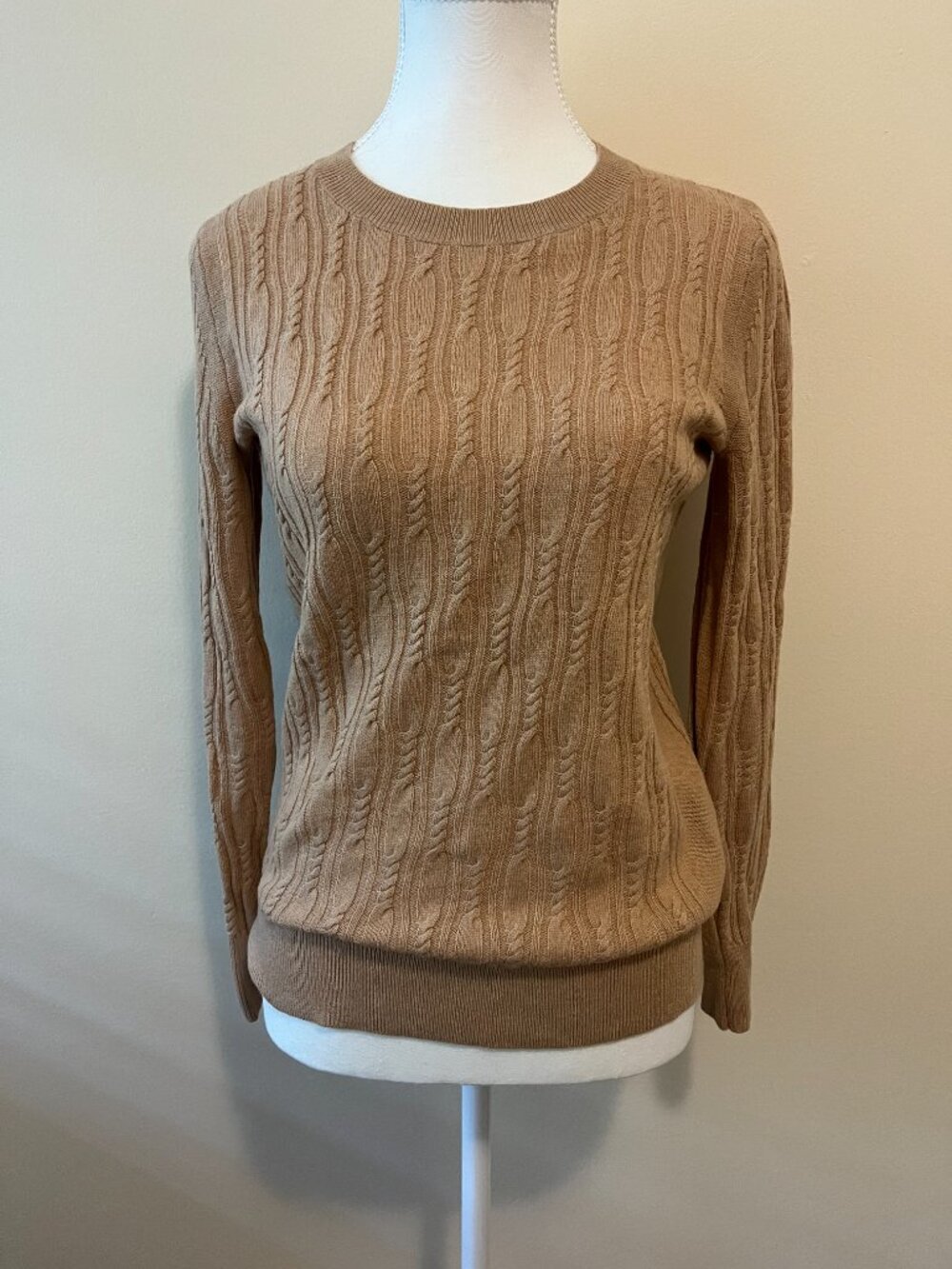BANANA REPUBLIC Merino Extra Fine Wool & Cashmere Sweater - XS - Camel
